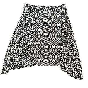 JohnPaulRichard Black and White Asymmetrical Mini Skirt